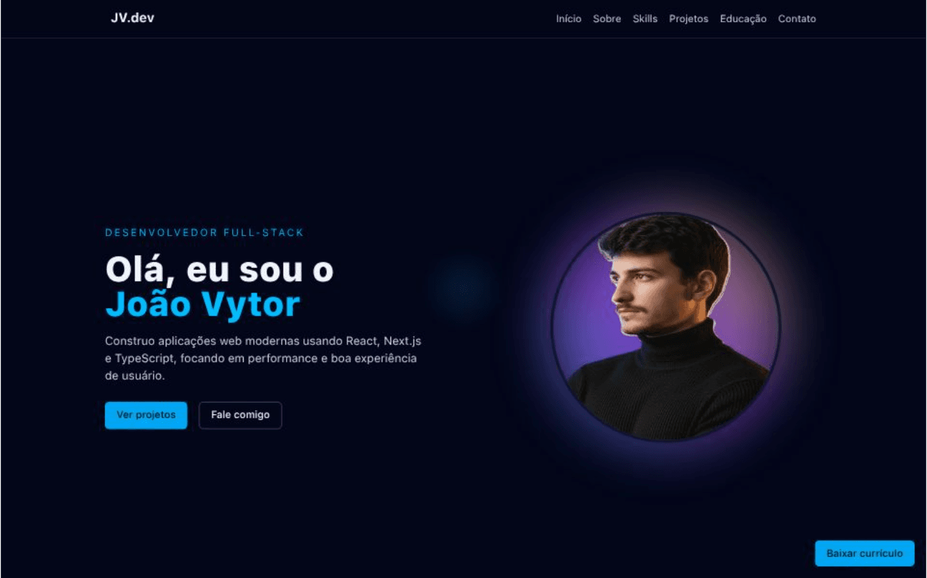 Screenshot do projeto Portfolio Next.js